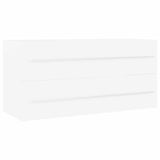 2 Piece Bathroom Furniture Set White Engineered Wood - 45-Degree Angle