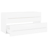 2 Piece Bathroom Furniture Set White Engineered Wood - Rear View