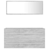 2 Piece Bathroom Furniture Set Concrete Grey Engineered Wood