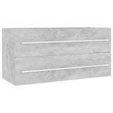 2 Piece Bathroom Furniture Set Concrete Grey Engineered Wood