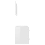 2 Piece Bathroom Furniture Set High Gloss White Engineered Wood - 45-Degree Angle