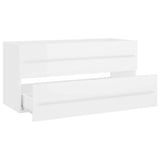 2 Piece Bathroom Furniture Set High Gloss White Engineered Wood - Close-Up Angle