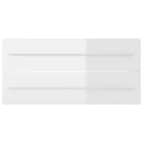 2 Piece Bathroom Furniture Set High Gloss White Engineered Wood - Low Angle