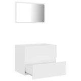 2 Piece Bathroom Furniture Set White Engineered Wood - Side View