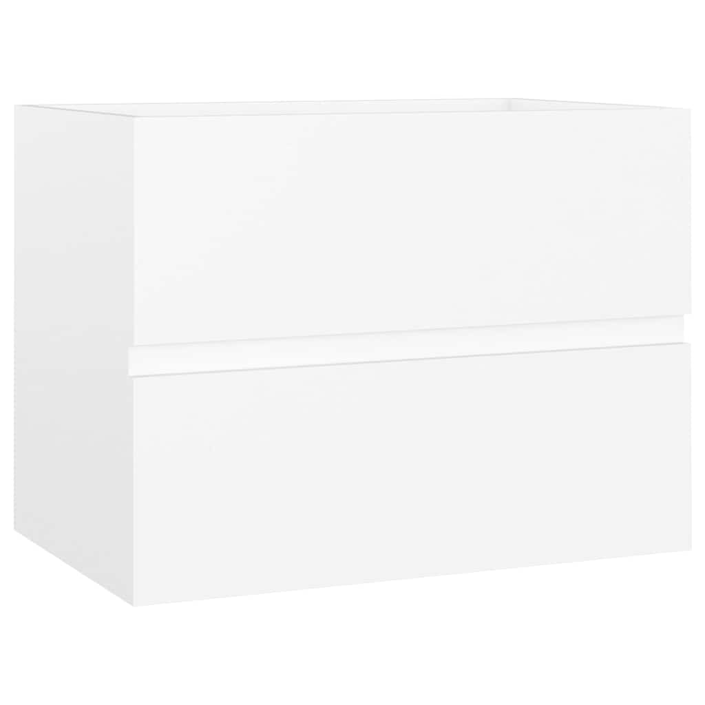 2 Piece Bathroom Furniture Set White Engineered Wood