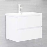 2 Piece Bathroom Furniture Set White Engineered Wood - Extra Image