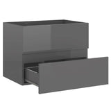 2 Piece Bathroom Furniture Set Grey Engineered Wood - Extra Image