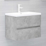 2 Piece Bathroom Furniture Set Concrete Grey Engineered Wood - Extra Image
