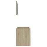 2 Piece Bathroom Furniture Set White and Sonoma Oak Engineered Wood - 45-Degree Angle