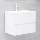 2 Piece Bathroom Furniture Set High Gloss White Engineered Wood - Extra Image