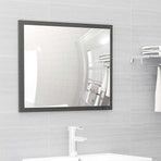 2 Piece Bathroom Furniture Set High Gloss Grey Engineered Wood