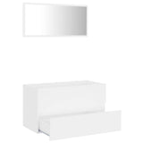 2 Piece Bathroom Furniture Set White Engineered Wood - Side View