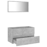 2 Piece Bathroom Furniture Set Concrete Grey Engineered Wood - Side View