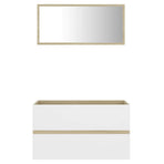 2 Piece Bathroom Furniture Set White and Sonoma Oak Engineered Wood