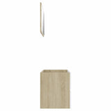2 Piece Bathroom Furniture Set White and Sonoma Oak Engineered Wood - 45-Degree Angle