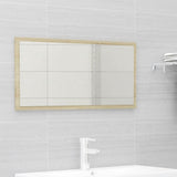 2 Piece Bathroom Furniture Set White and Sonoma Oak Engineered Wood