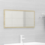 2 Piece Bathroom Furniture Set White and Sonoma Oak Engineered Wood