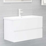 2 Piece Bathroom Furniture Set High Gloss White Engineered Wood - Extra Image