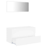 2 Piece Bathroom Furniture Set White Engineered Wood - Side View