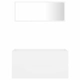 2 Piece Bathroom Furniture Set White Engineered Wood - Top-Down View