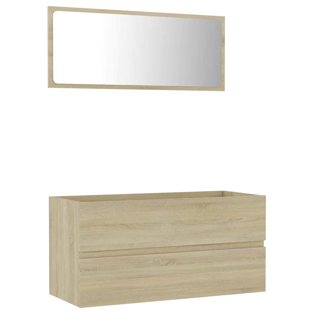 2 Piece Bathroom Furniture Set Sonoma Oak Engineered Wood