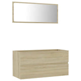 2 Piece Bathroom Furniture Set Sonoma Oak Engineered Wood
