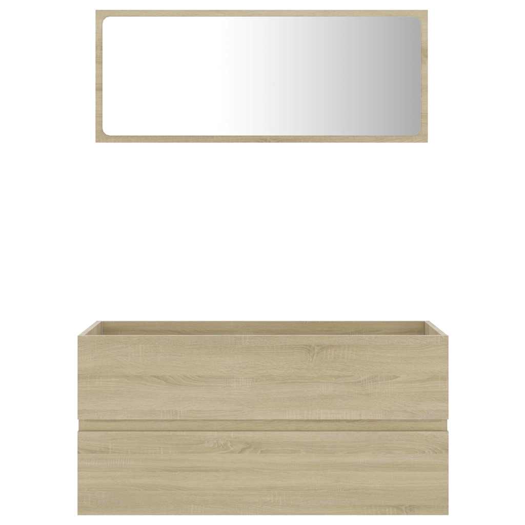 2 Piece Bathroom Furniture Set Sonoma Oak Engineered Wood
