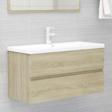 2 Piece Bathroom Furniture Set Sonoma Oak Engineered Wood