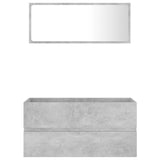 2 Piece Bathroom Furniture Set Concrete Grey Engineered Wood - Top-Down View