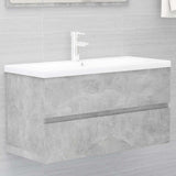 2 Piece Bathroom Furniture Set Concrete Grey Engineered Wood - Extra Image