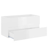 2 Piece Bathroom Furniture Set High Gloss White Engineered Wood