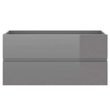 2 Piece Bathroom Furniture Set High Gloss Grey Engineered Wood