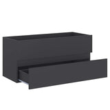 2 Piece Bathroom Furniture Set Grey Engineered Wood - Extra Image