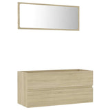 2 Piece Bathroom Furniture Set Sonoma Oak Engineered Wood