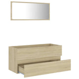 2 Piece Bathroom Furniture Set Sonoma Oak Engineered Wood - Side View