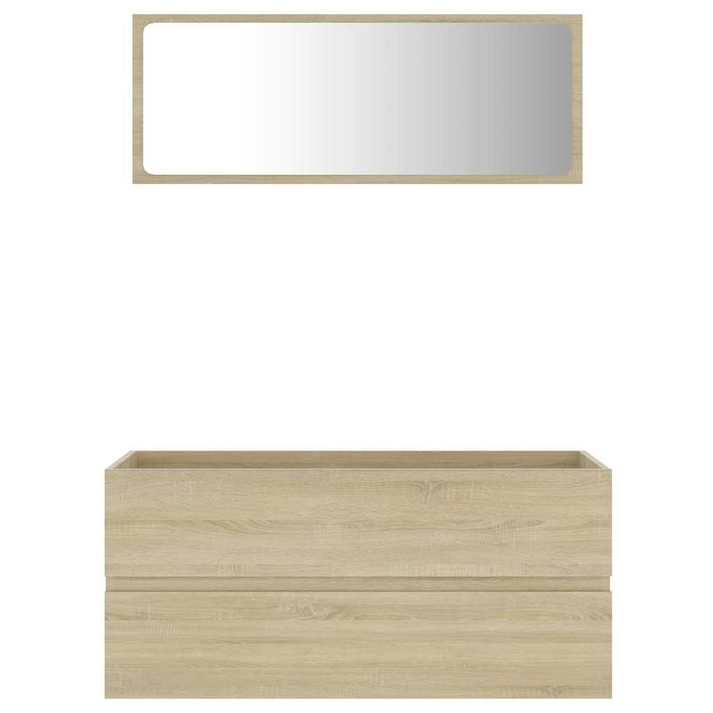 2 Piece Bathroom Furniture Set Sonoma Oak Engineered Wood
