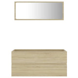 2 Piece Bathroom Furniture Set Sonoma Oak Engineered Wood - Top-Down View