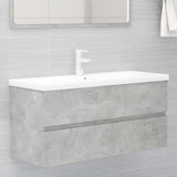 2 Piece Bathroom Furniture Set Concrete Grey Engineered Wood - Extra Image