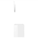2 Piece Bathroom Furniture Set High Gloss White Engineered Wood - 45-Degree Angle