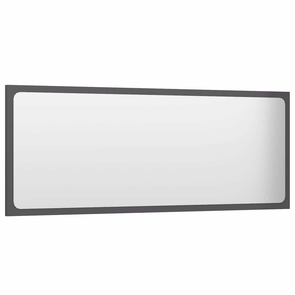 2 Piece Bathroom Furniture Set High Gloss Grey Engineered Wood