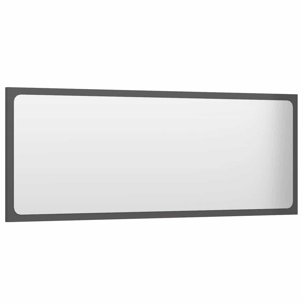 2 Piece Bathroom Furniture Set High Gloss Grey Engineered Wood