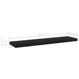 Bookshelf Boards 8 pcs Black 40x10x1.5 cm Engineered Wood - 45-Degree Angle