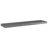 Bookshelf Boards 4 pcs High Gloss Grey 40x10x1.5 cm Engineered Wood - Front View