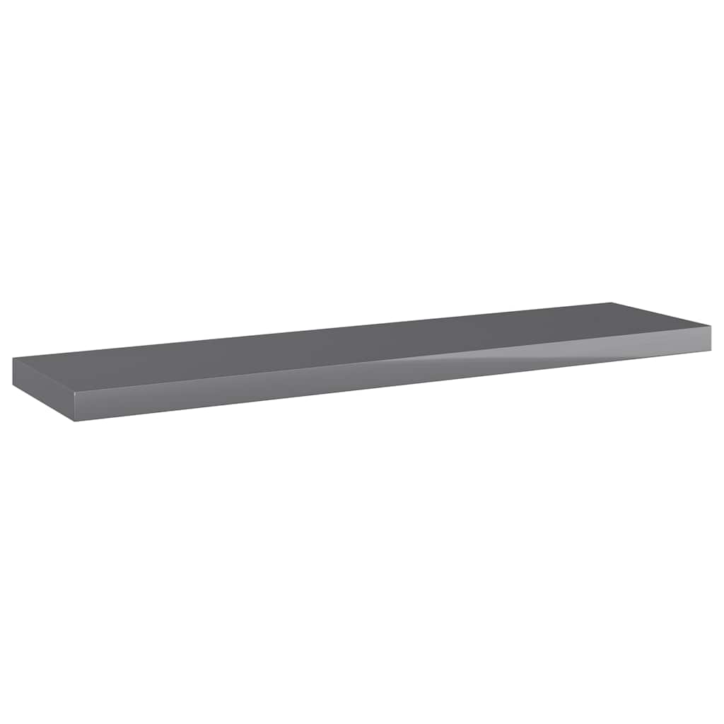 Bookshelf Boards 8 pcs High Gloss Grey 40x10x1.5 cm Engineered Wood