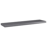 Bookshelf Boards 8 pcs High Gloss Grey 40x10x1.5 cm Engineered Wood - Front View