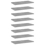 Bookshelf Boards 8 pcs Concrete Grey 40x20x1.5 cm Engineered Wood