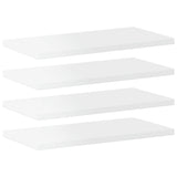 Bookshelf Boards 4 pcs High Gloss White 40x20x1.5 cm Engineered Wood - Front View