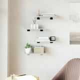 Bookshelf Boards 4 pcs High Gloss White 40x20x1.5 cm Engineered Wood - Side View