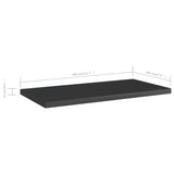 Bookshelf Boards 4 pcs High Gloss Black 40x20x1.5 cm Engineered Wood - 45-Degree Angle