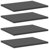 Bookshelf Boards 4 pcs Grey 40x30x1.5 cm Engineered Wood - Front View